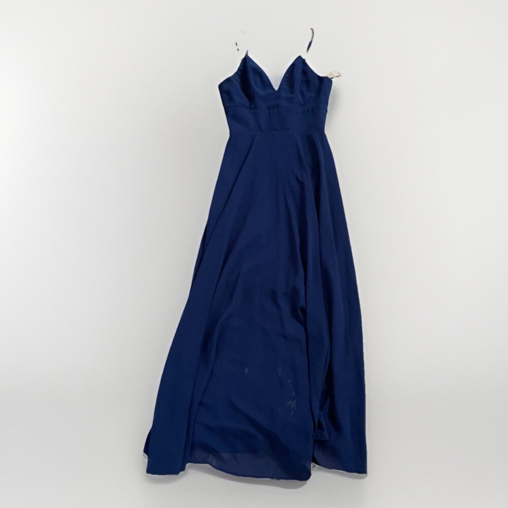 Maniju Dark Navy Blue Crochet Evening Wedding Event Gown Dress Prom Size S Read